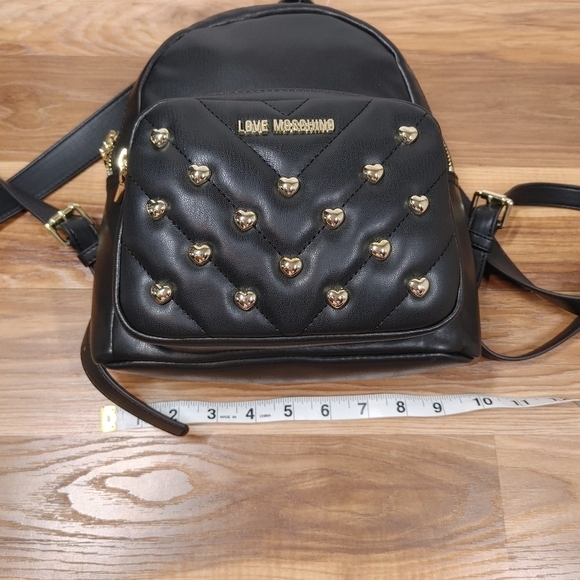 Love Moschino Black Vegan Leather Studded Backpack main image 13